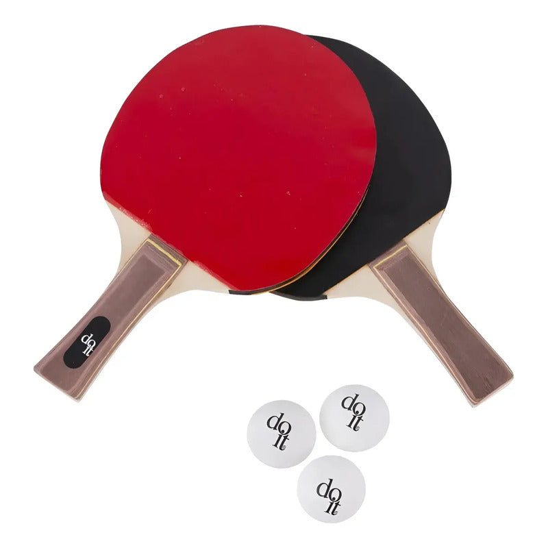 Set Paletas Ping-pong Do It 2 Paletas+3 Pelotas Negro Madera
