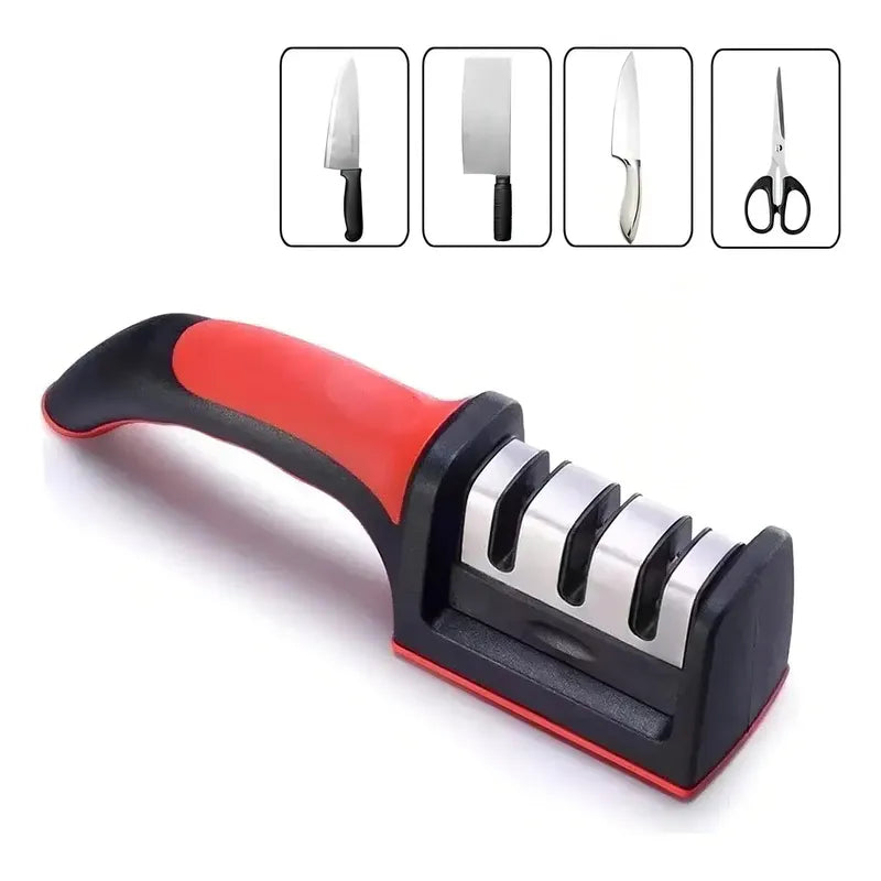 Afilador De Cuchillos Tijeras De 3 Filos De Acero Inoxidable