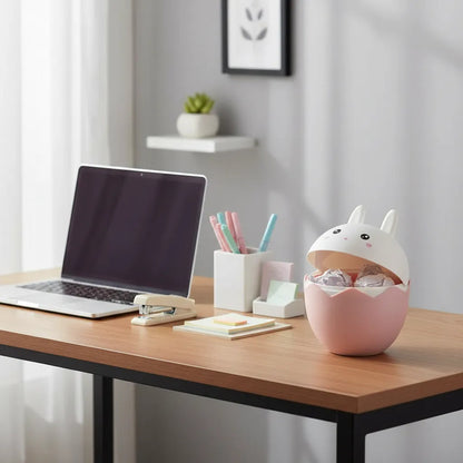 Basurero De Escritorio Con Tapa Para Escritorio Rosa