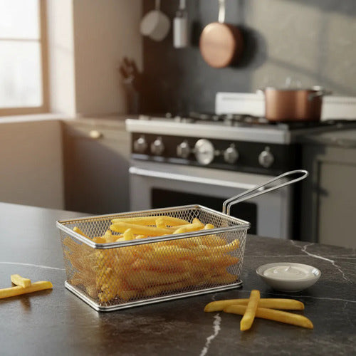 Canasto Canastillo Freidor Papas Fritas 25x13x9 Cesta Metal