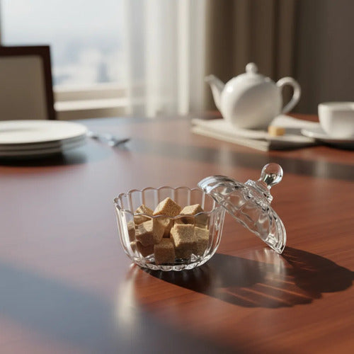 Azucarera De Vidrio Genérica Para Mesa Y Cocina 10cm X 8.5cm Vidrio
