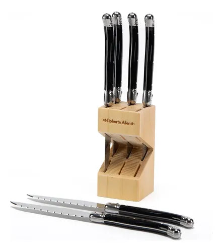 Set De 6 Cuchillos Carne Francia Negro Negro
