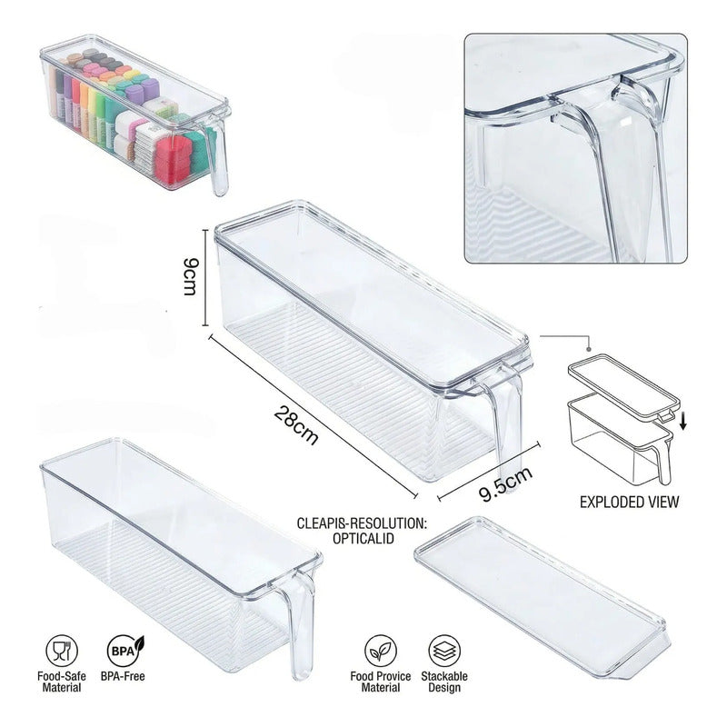Caja Organizadora Para Refrigerador 9cmx28cmx14.5cm Transparente