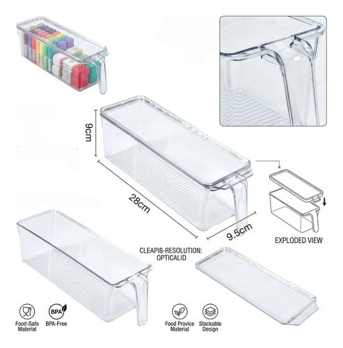 Caja Organizadora Para Refrigerador 9cmx28cmx14.5cm Transparente