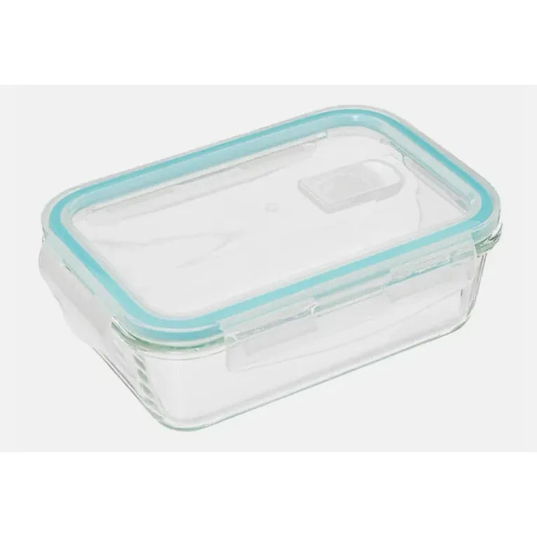 Set 4 Tupper Hermético Vidrio 640 Ml Transparente