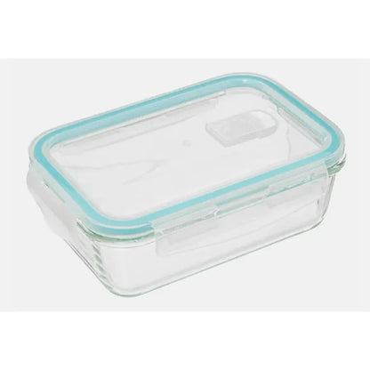 Set 4 Tupper Hermético Vidrio 640 Ml Transparente