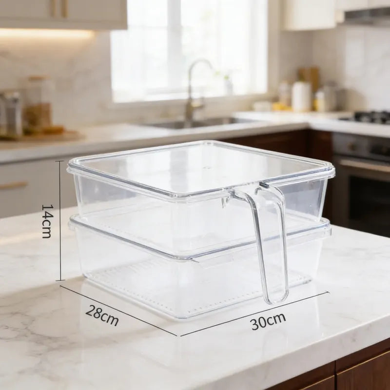 Caja Organizadora Para Refrigerador 14cmx28cmx30cm Transparente