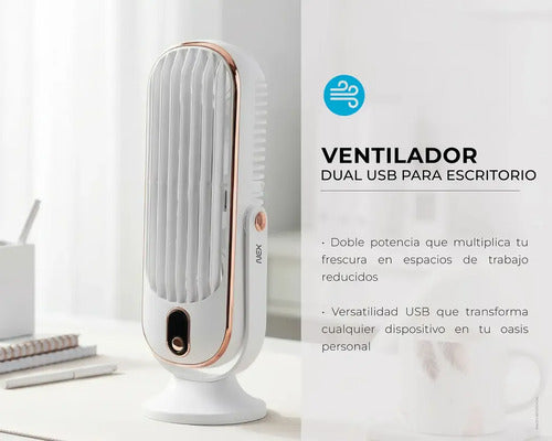 Ventilador Escritorio Usb Blanco Blanco