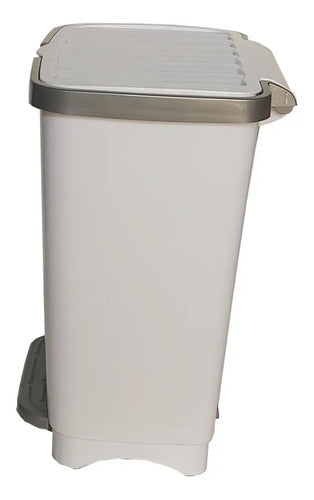 Basurero De Pedal 25 Litros Kleine Blanco