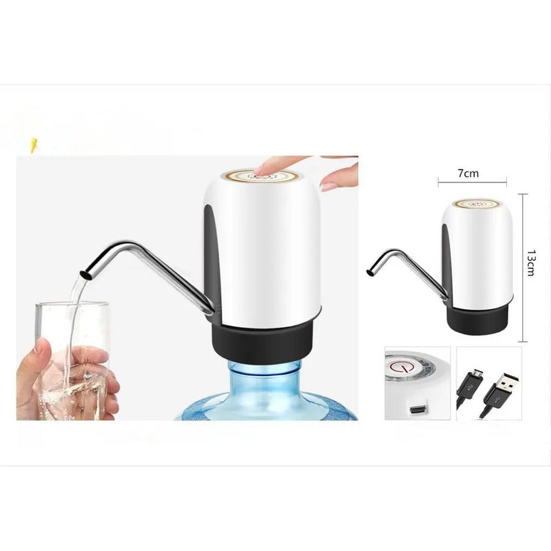 Dispensador De Agua Portátil Usb Bomba Dispensador Bidones Negro