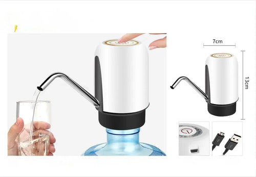 Dispensador De Agua Portátil Usb Bomba Dispensador Bidones Negro
