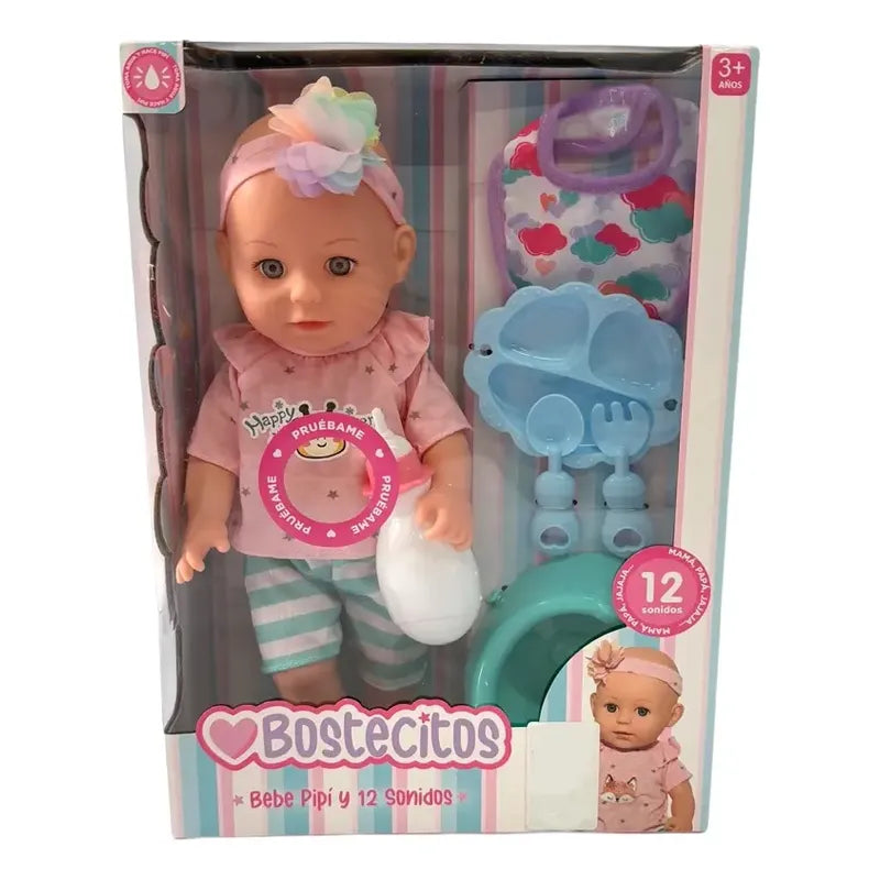 Muneca 36cm C/12 Sonidos Y Hace Pipi