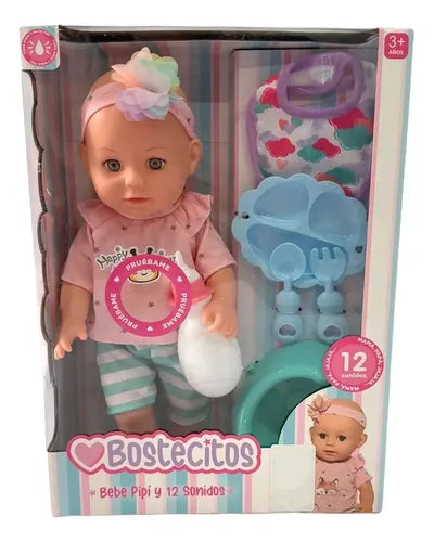 Muneca 36cm C/12 Sonidos Y Hace Pipi