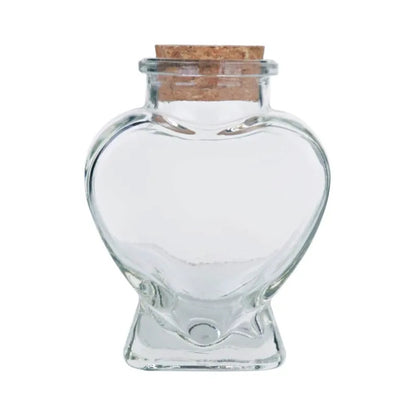 Pack 12 Frasco De Vidrio En Forma De Corazón Con Corcho 80ml Vidrio
