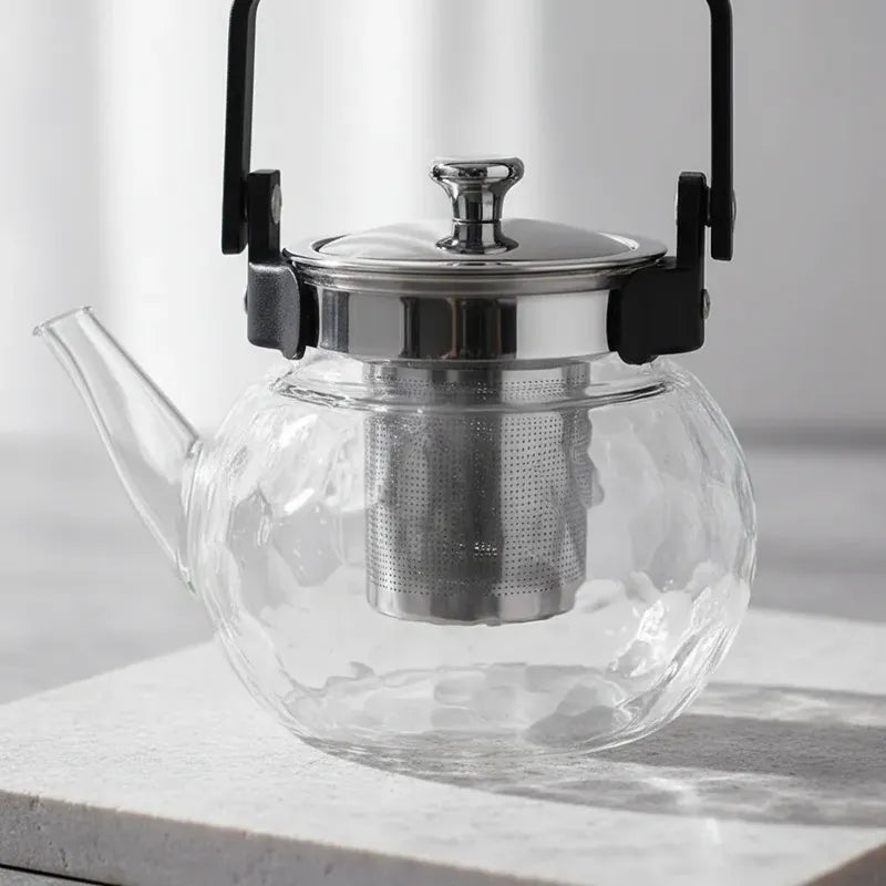 Tetera Infusor De Vidrio Té Infusor Acero Inoxidable 1.5 Ml Transparente