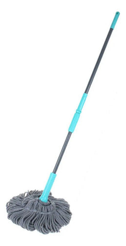 Mopa Trapeador Con Exprimidor Automatico Funcional 135cm Celeste