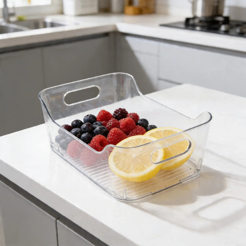 Caja Organizadora Refrigerador 30 Cm Transparente Contenedor Transparente