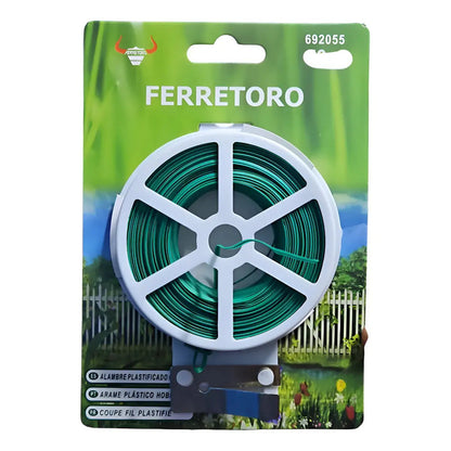 Rollo Alambre De Metal Plastificado 1.2x30mts Verde Claro