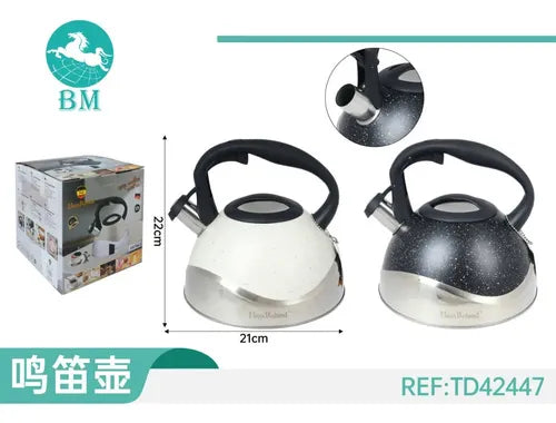 Tetera Silbadora De Acero Inoxidable Baoma De 3 L Para Fuego Directo Y Lavavajillas Varaidos