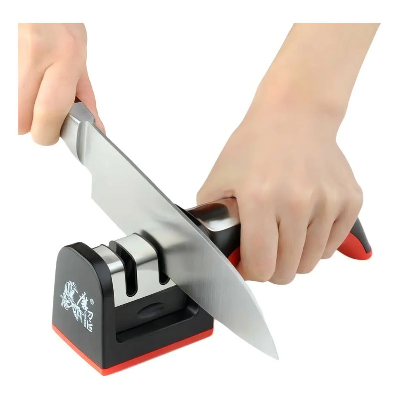 Afilador De Cuchillos Tijeras De 3 Filos De Acero Inoxidable