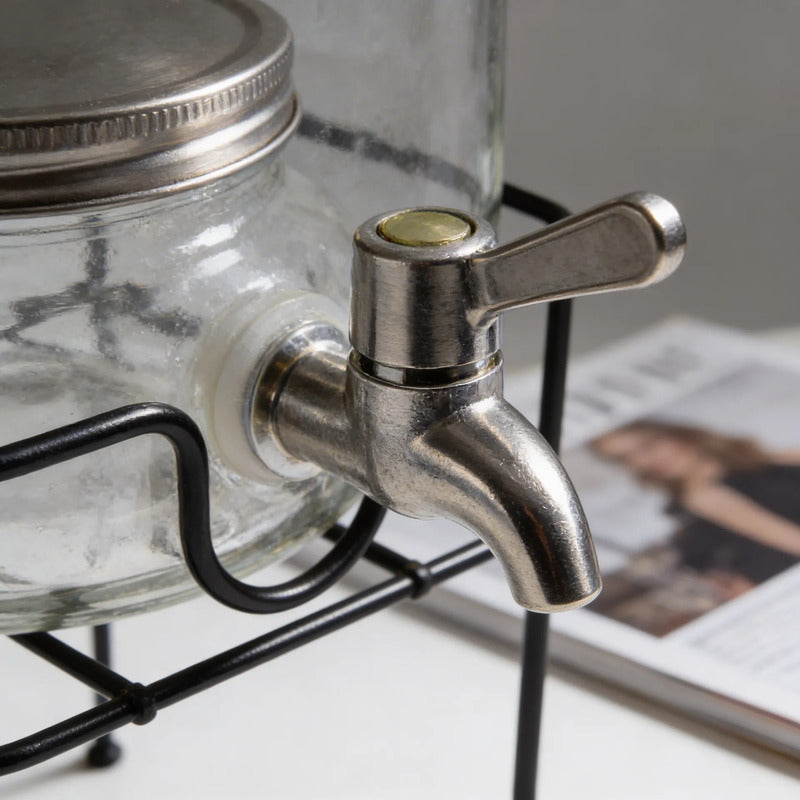 Dispensadores De Vidrio Para Bebidas Y Jugos Con Atril 5lts Vidrio