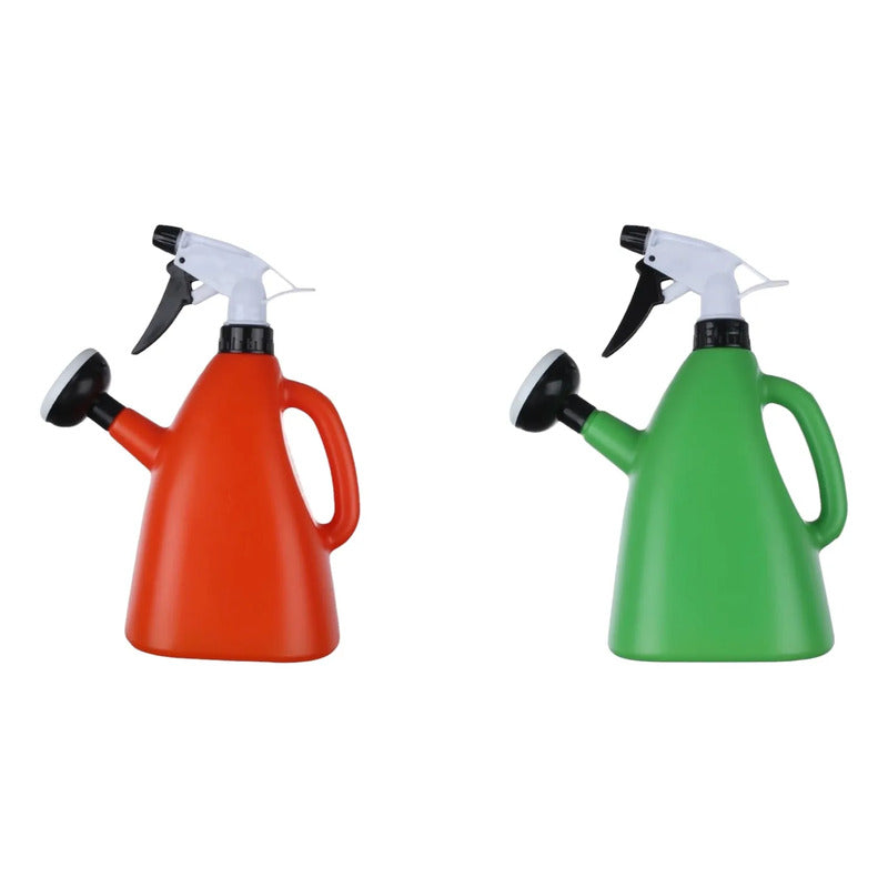 Pack 2 Regadera Plantas 400ml Dosificador Riego Jardín Inter Naranja Y Verde