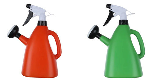 Pack 2 Regadera Plantas 400ml Dosificador Riego Jardín Inter Naranja Y Verde