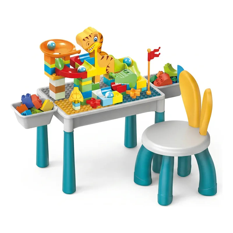 Mesa De Juegos Didáctica Construcción Bloques Y Silla Varios