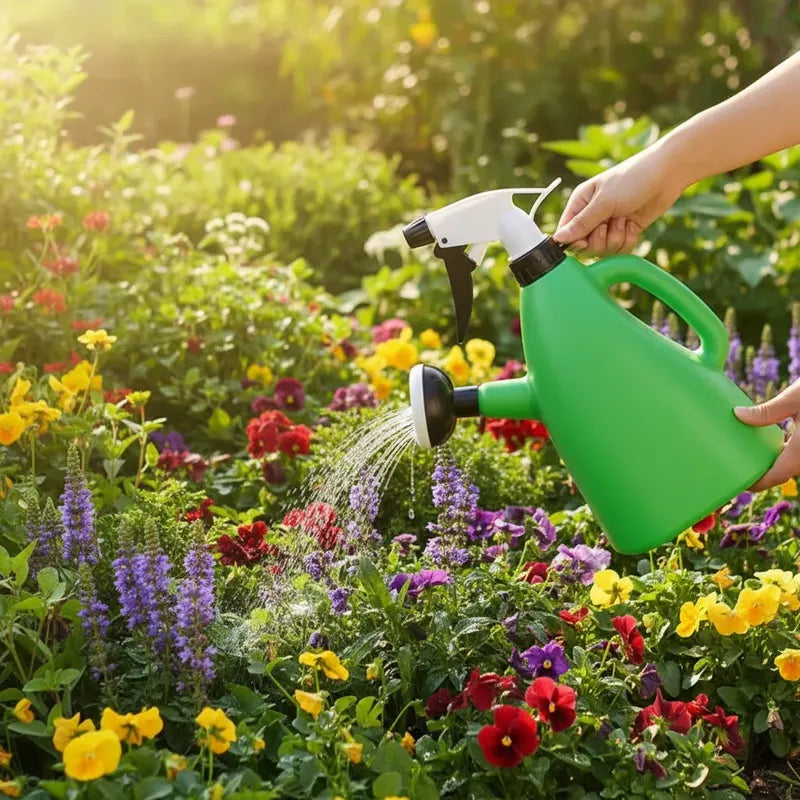 Pack 2 Regadera Plantas 400ml Dosificador Riego Jardín Inter Naranja Y Verde