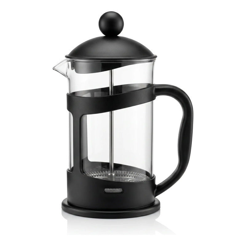 Cafetera Prensa Francesa 1000ml Vidrio Acero Café Té Manual Negro