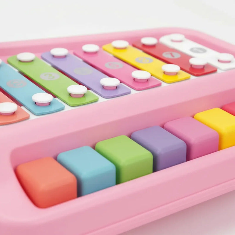 Xilófono Clásico Multicolor Juguete Dinosaurio Rosa