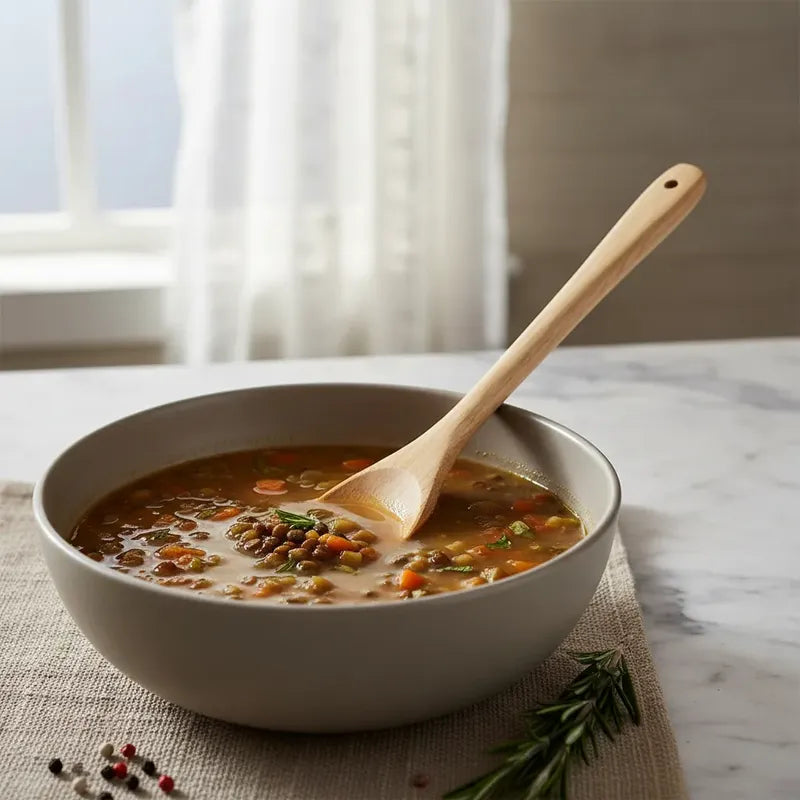 Cuchara De Bambu 31 Cm Para Cocinar Utensilio De Madera Bambú