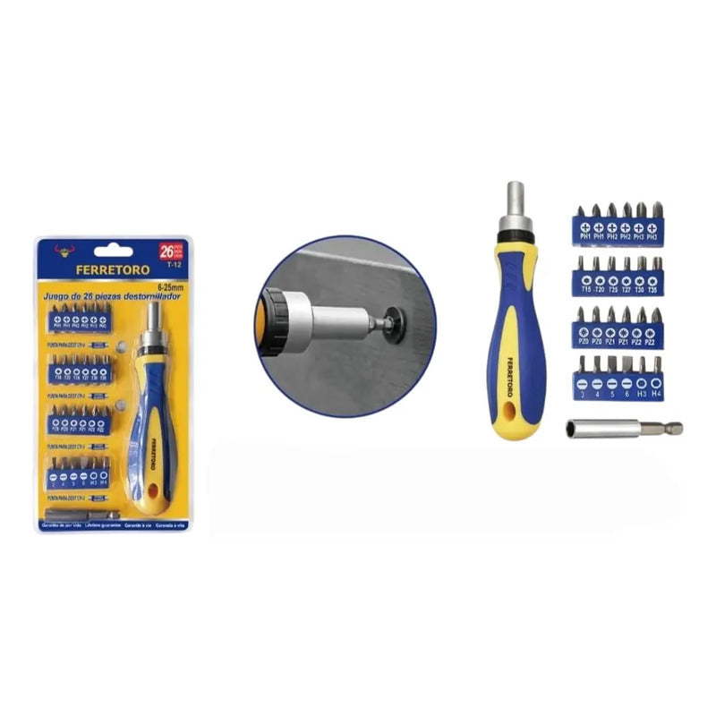 Set De Destornillador De 26 Piezas Azul