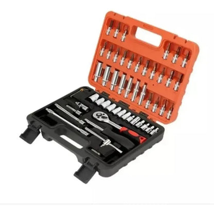 Maletín Juego De Herramientas Dados 45 Pcs Acero Carbono Negro