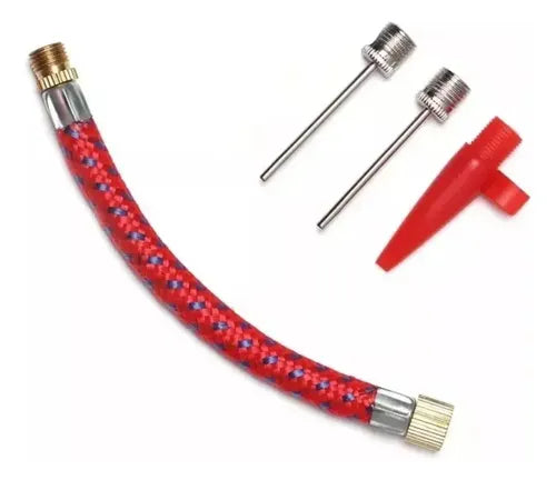 Kit De 5 Piezas Agujas De Inflar Balones Llanta Bici Rojo
