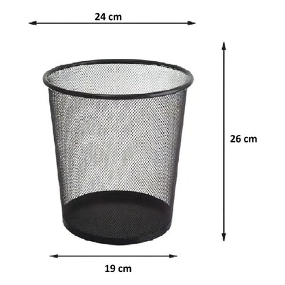 Basurero Papelera Canasta Metálico Para Oficina Dormitorio Color Negro