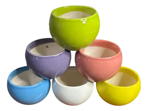 Pack 3 Maceteros Cerámica Para Suculentas 8cm Decorativos Vario