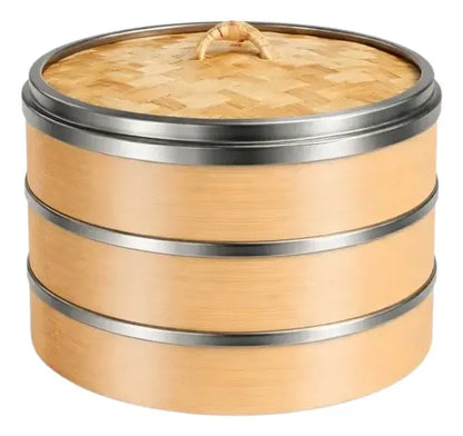 Olla Vaporera De Bambu De Cesta 18 Cm Bambú
