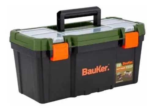 Caja De Herramientas 16 Bauker Color Verde Oscuro