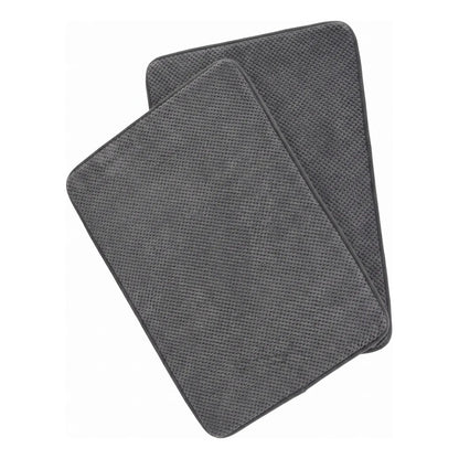 Set De Pisos Para Baño Espuma 2 Piezas Gris Gris
