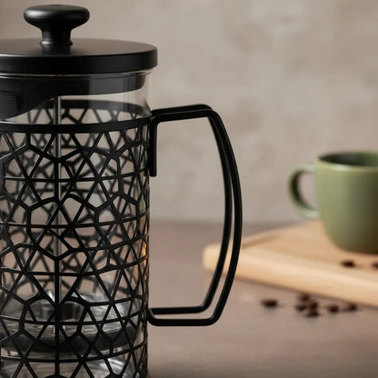 Cafetera Prensa Francesa 800ml Vidrio Acero Filtro Café Negro