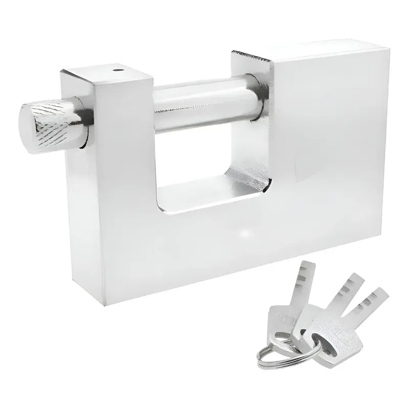 Candado Cuadrado 80mm Seguridad Blindado Color Plateado Plateado