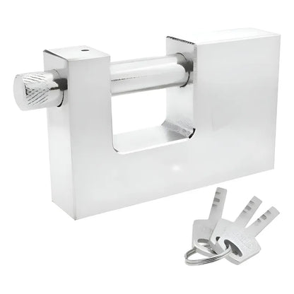 Candado Cuadrado 80mm Seguridad Blindado Color Plateado Plateado