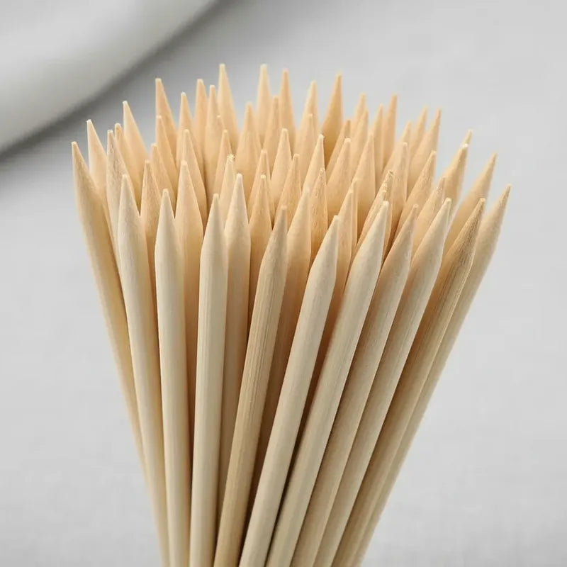 Palos Para Anticuchos Brochetas Bambú 5 Mm X40 Cm 40 Piezas Beige