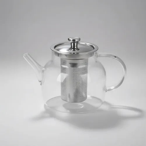 Tetera Infusor De Vidrio Té Infusor Acero Inoxidable 1.5 L Transparente
