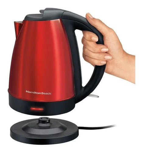Hervidor Hamilton Beach Acero Inoxidable 1,7 L Rojo Rojo