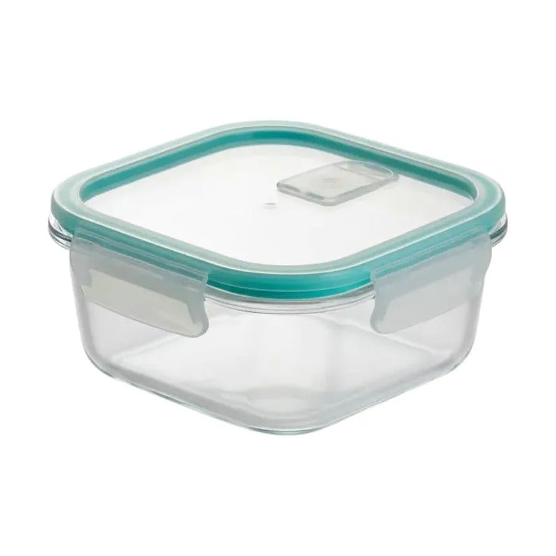 Set 5 Tupper Hermético Vidrio 320ml Transparente