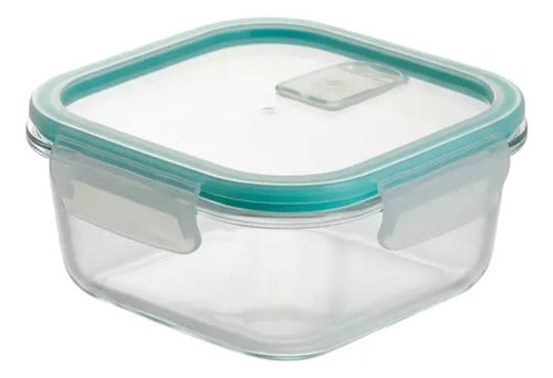 Set 5 Tupper Hermético Vidrio 320ml Transparente