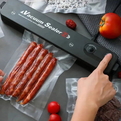 Maquina Selladora Al Vacio Para Alimentos Cocina + 10 Bolsa Negro