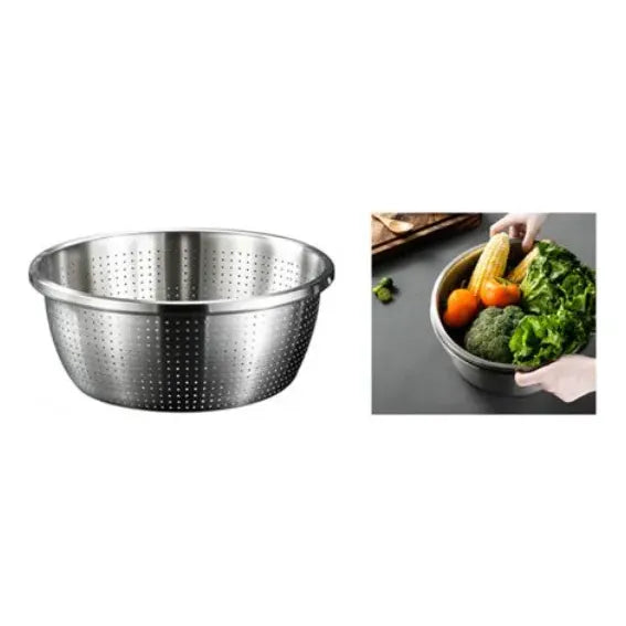 Colador Escurridor Acero Inoxidable 34cm Pasta Cocina Acero Inoxidable